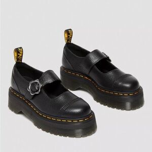 Dr. Martens Addina Flower Buckle Leather Platform Mary Jane